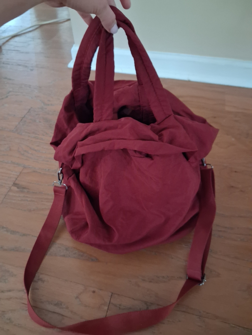 Everyday Red Canvas Tote Bag Removeable Strap